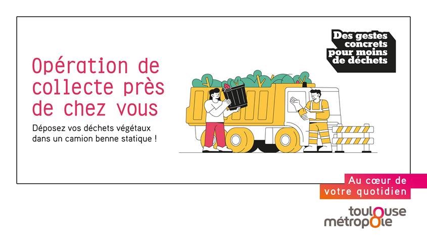 Collecte déchets verts en benne statique