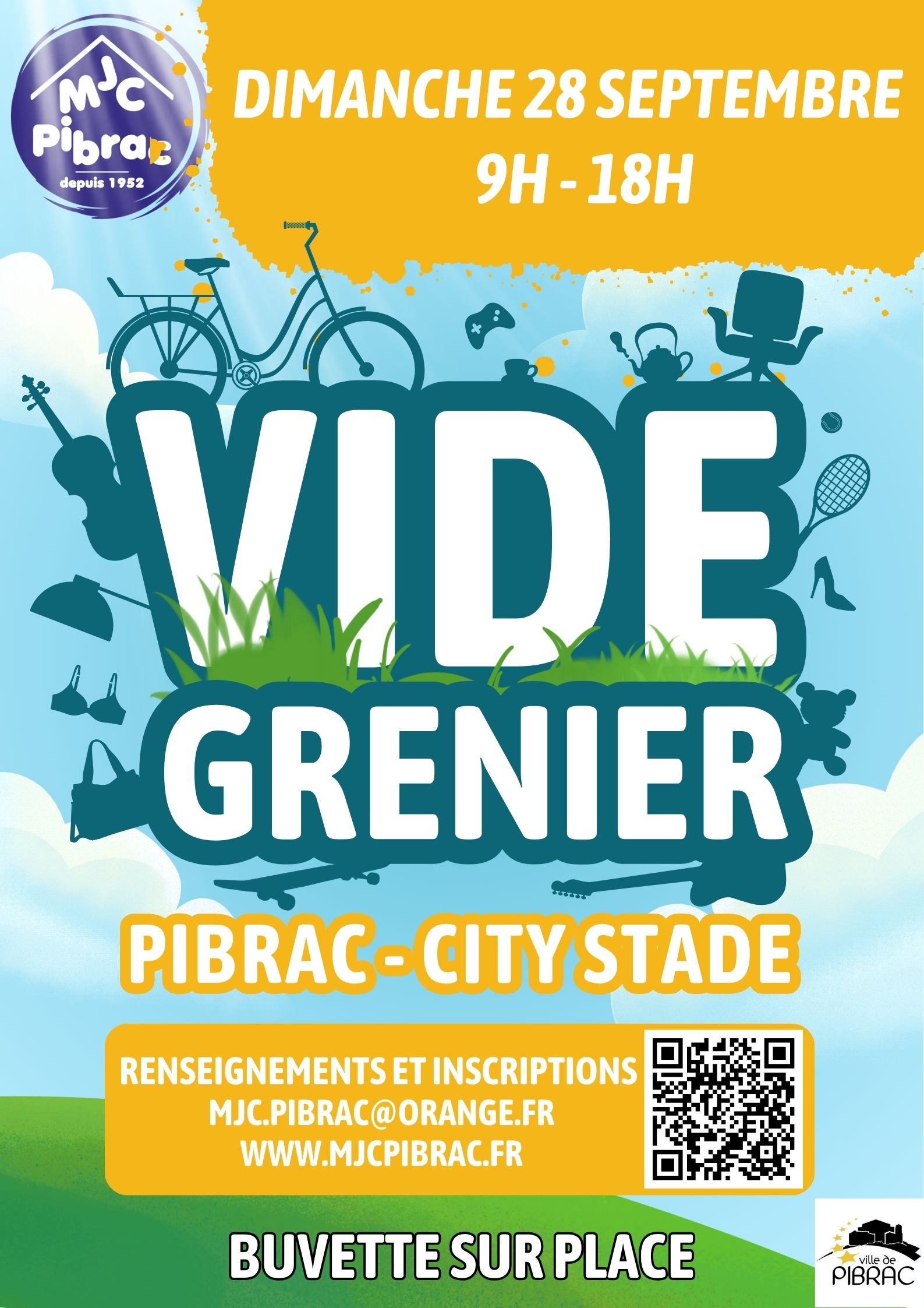 Vide grenier MJC pibrac le 28 septembre 2025