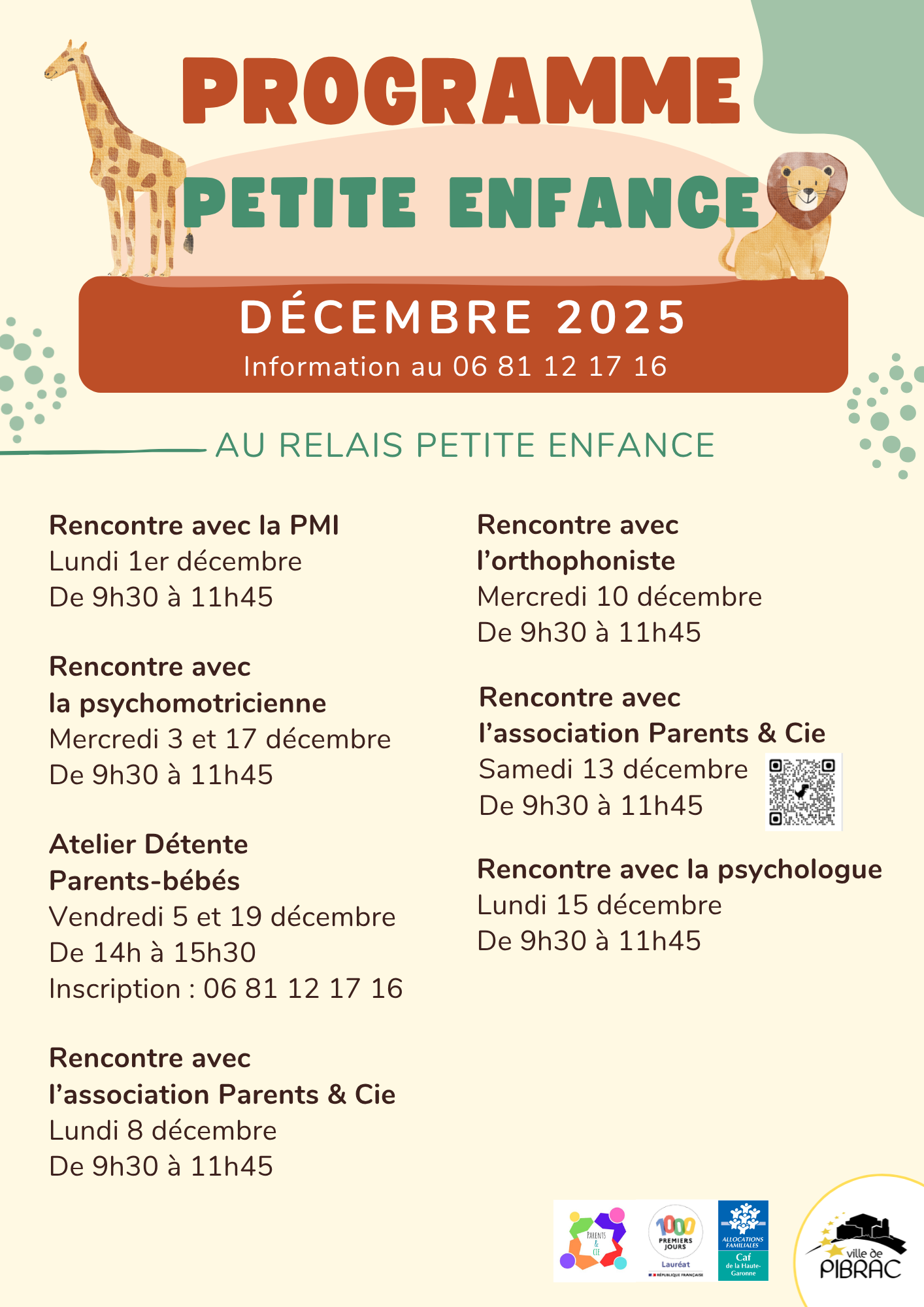 Programme petit enfance décembre 2025