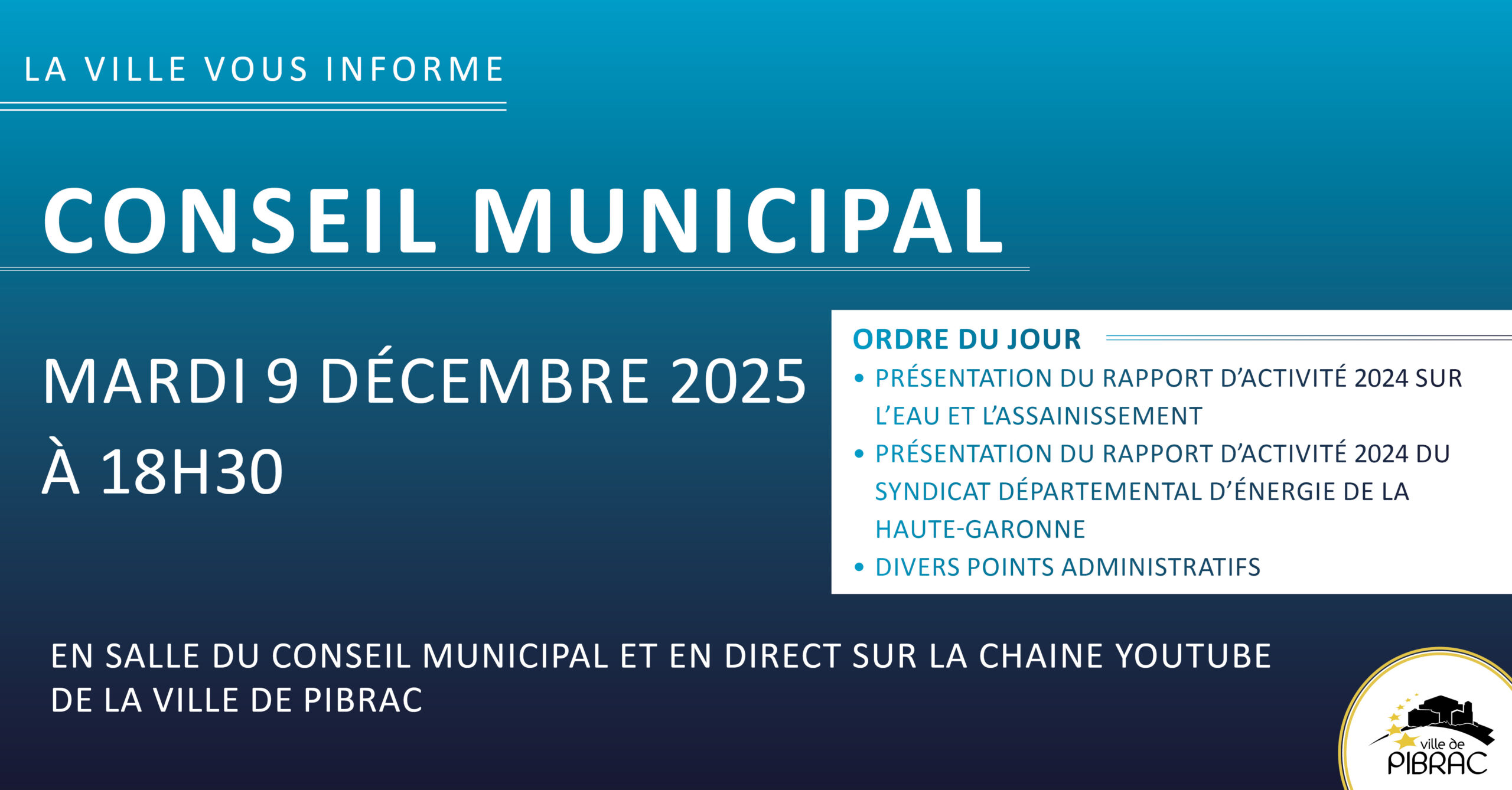 Conseil municipal 9 décembre 2025<br />
