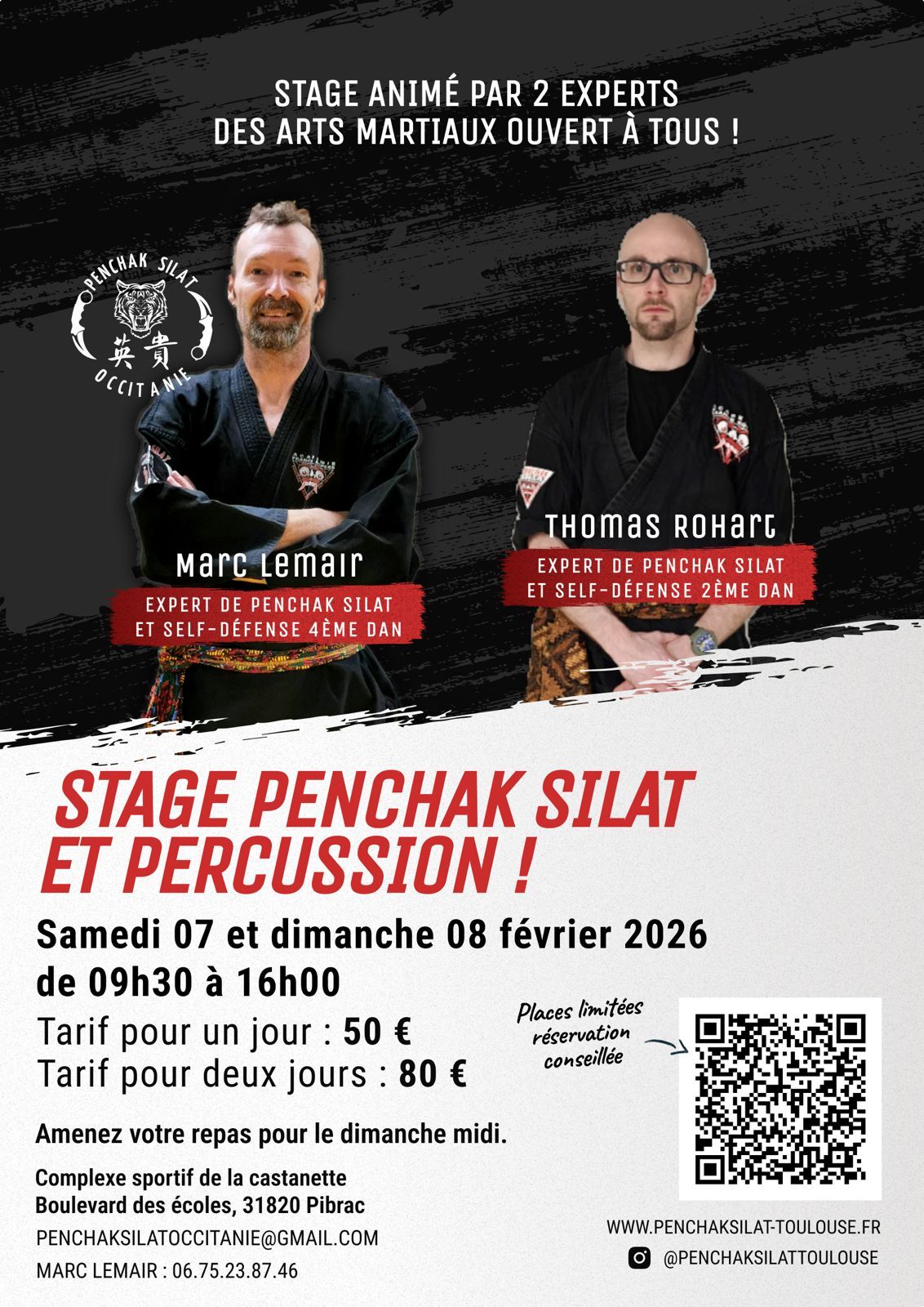 stage de penchak silat et percussion