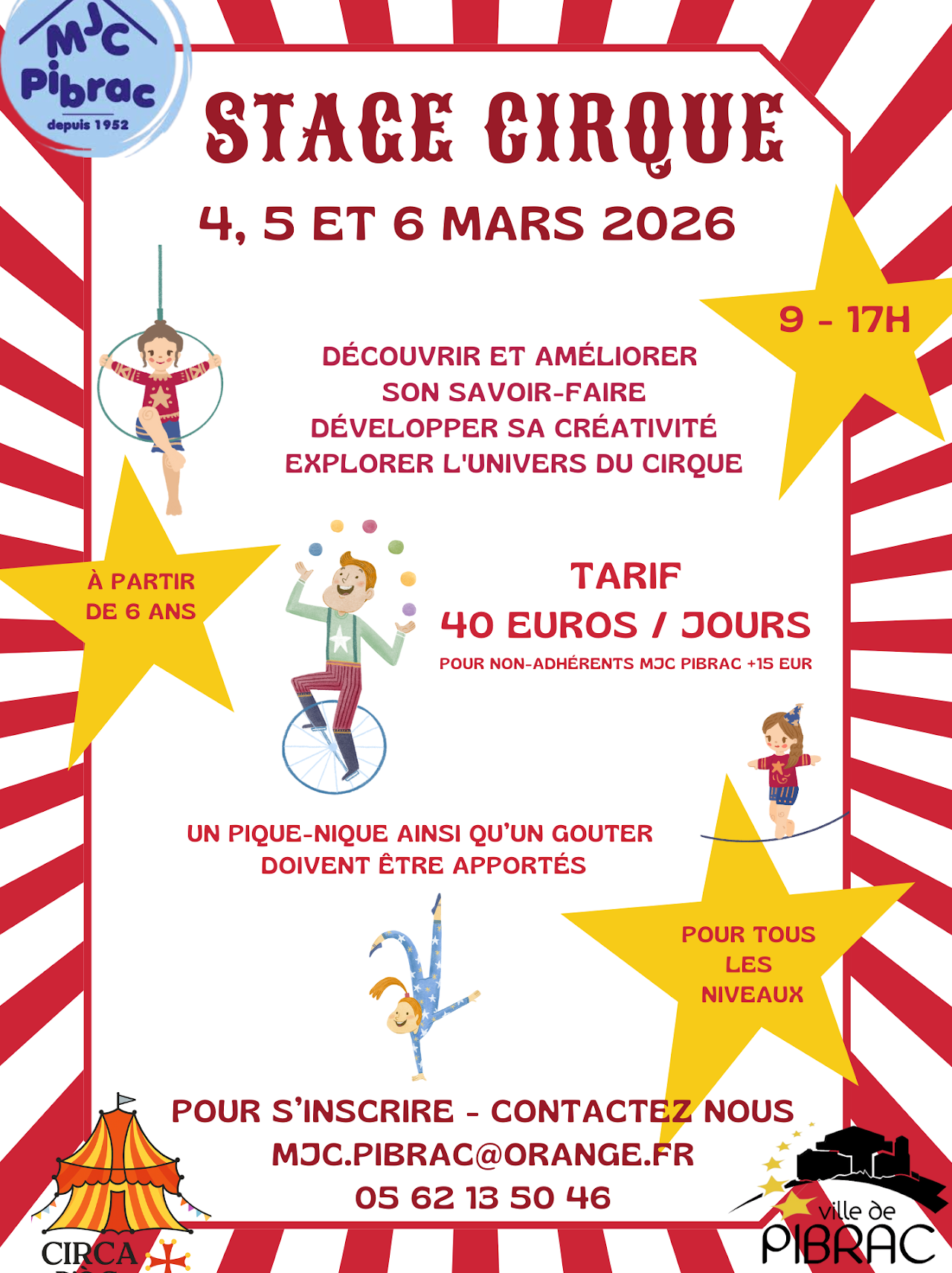 Stage cirque de la MJC Pibrac.